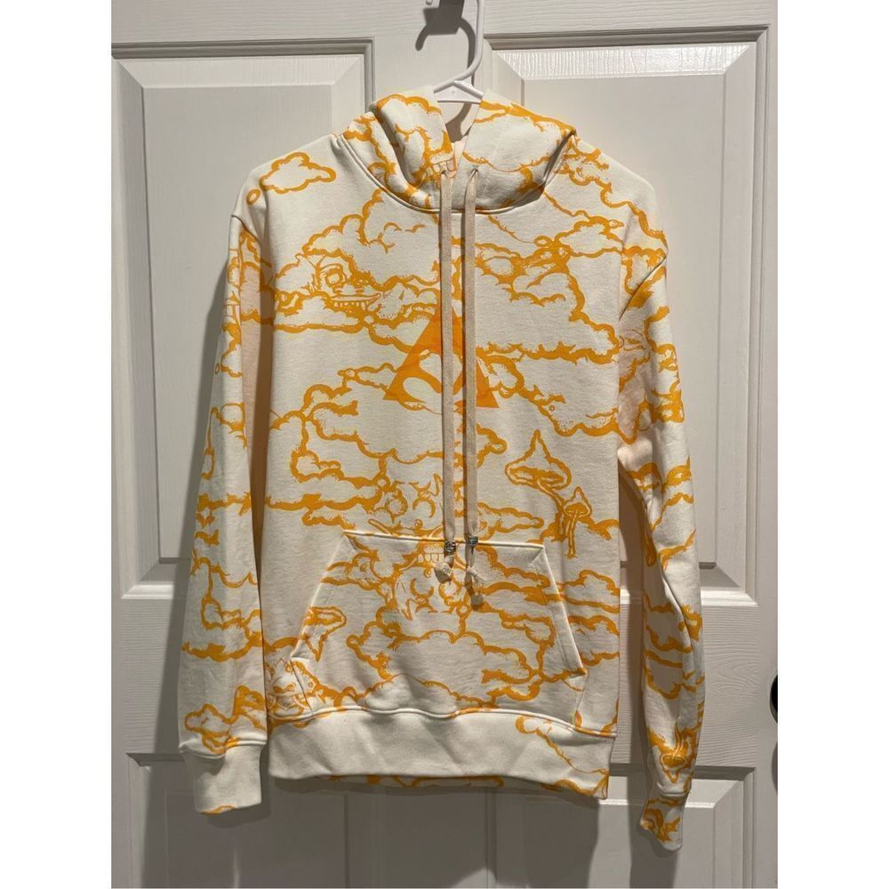 NWOT Wasted Collective Good Times Dragon Cloud Monster Yellow Hoodie SMALL USA